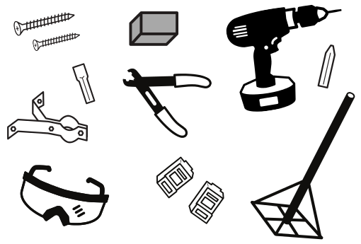 Line art of miscellaneous tools